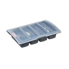 ARAVEN: PORTA CUBIERTOS CON TAPA PLASTICO HORECA 530X325Xh100mm. Ref.09863