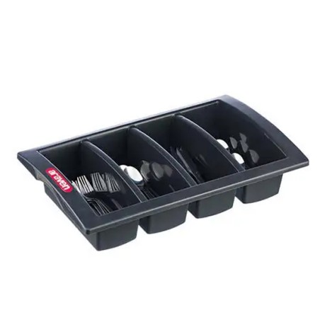 ARAVEN: PORTA CUBIERTOS PLASTICO HORECA NEGRO 530X325Xh100mm. Ref.41128