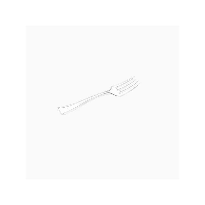VAJILLA CATERING: MINI TENEDOR REUTILIZABLES 10 7Cm. TRANSPARENTE (50Uds.) Ref.1800R