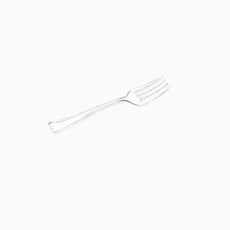 VAJILLA CATERING: MINI TENEDOR REUTILIZABLES 10 7Cm. TRANSPARENTE (50Uds.) Ref.1800R
