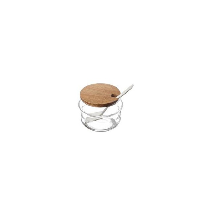 TARRO PARA AZUCAR O MERMELADA CON TAPA DE MADERA Y CUCHARA Ø8Xh6cm. Ref.T3017 TARRO PARA AZUCAR O MERMELADA CON TAPA DE MADERA Y CUCHARA Ø8Xh6cm. Ref.T3017
