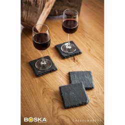 BOSKA: SET 4 PIZARRAS PINCHO POSAVASOS 10X10cm. Ref.359002