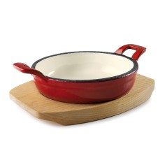 MINIATURA METAL: MAGMA CACEROLA RED   MADERA Ø16 2cm. Ref.25858