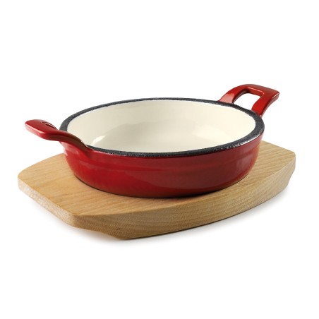 MINIATURA METAL: MAGMA CACEROLA RED   MADERA Ø16 2cm. Ref.25858