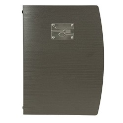 SECURIT: A-4 CARTA MENU NEGRA 1 FUNDA DOBLE LOGO TENEDOR Y CUCHILLO Ref.B645MCRCA4BL