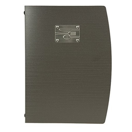 SECURIT: A-4 CARTA MENU NEGRA 1 FUNDA DOBLE LOGO TENEDOR Y CUCHILLO Ref.B645MCRCA4BL