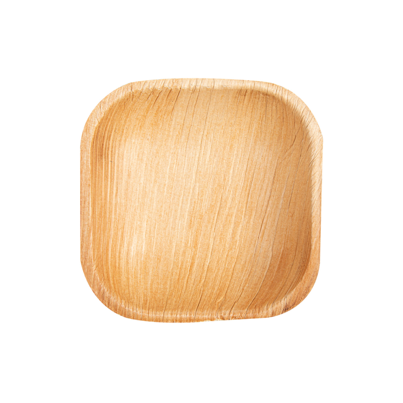 VAJILLA CATERING SERIE NATURA: MINI PLATO `ARECA` 10x10xh2 5cm. (25 Uds.) 100% Ecologico Ref.224.60