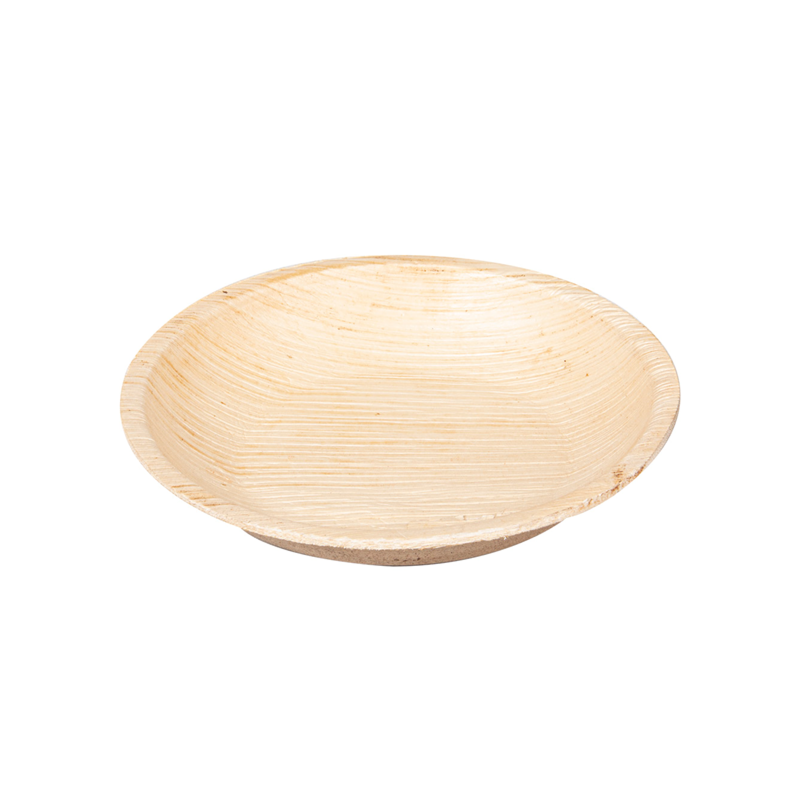 VAJILLA CATERING SERIE NATURA: MINI PLATO REDONDO `ARECA` Ø12 5xh2cm. (25 Uds.) 100% Ecologico Ref.224.59