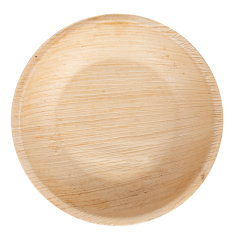 VAJILLA CATERING SERIE NATURA: MINI PLATO REDONDO `ARECA` Ø12 5xh2cm. (25 Uds.) 100% Ecologico Ref.224.59
