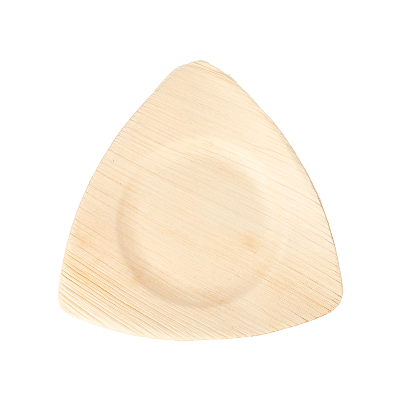 VAJILLA CATERING SERIE NATURA: MINI PLATO TRIANGULAR `ARECA` 15x13Xh1cm. (25 Uds.) 100% Ecologico Ref.223.97