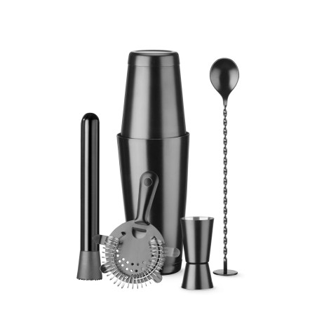 CONJUNTO PARA BARMAN EN TUBO 5 ELEMENTOS COLOR NEGRO Ref.596609