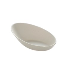 VAJILLA CATERING SERIE PULPA: MINI CUENCO OVAL BLANCO 8X5cm. 60ml. (50 Uds.) 100% Cana de Azucar Ref.82045 5694