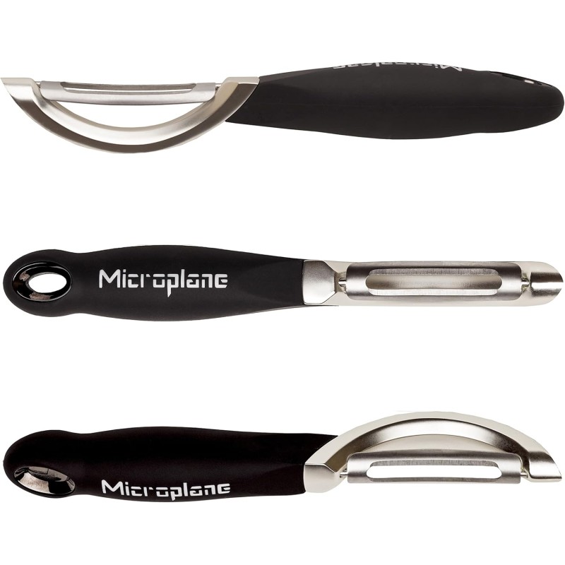 MICROPLANE: PELADOR PROFESIONAL NEGRO CUCHILLA LISA 18.5X3cm. Ref.48091E