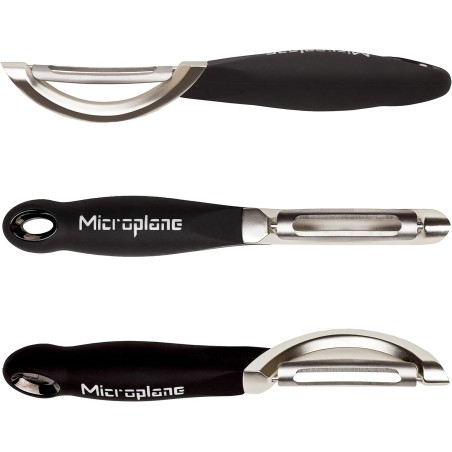 MICROPLANE: PELADOR PROFESIONAL NEGRO CUCHILLA LISA 18.5X3cm. Ref.48091E