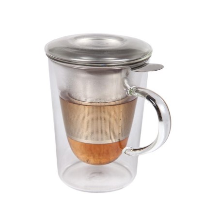 BOROSILICATO: TAZA-TETERA SATURN 29cl. CON FILTRO INOX TAPA Ref.803013