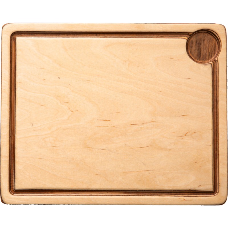 DE LA ROCA: BANDEJA PARA CARNE CON CANAL MADERA ABEDUL 360X290mm. Ref.FC-RT3629B-FP5.5