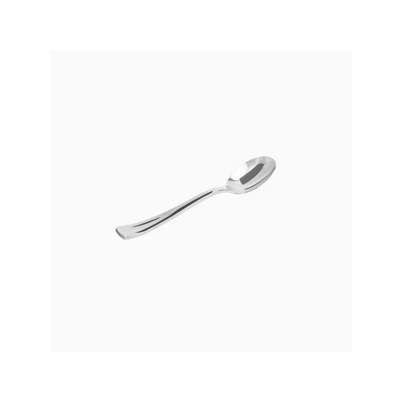 VAJILLA CATERING SERIE REUTILIZABLE: MINI CUCHARA REUTILIZABLES 10Cm. PLATA (50Uds.) Ref.5377R