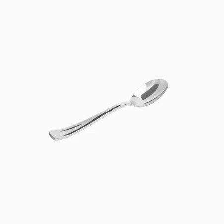 VAJILLA CATERING SERIE REUTILIZABLE: MINI CUCHARA REUTILIZABLES 10Cm. PLATA (50Uds.) Ref.5377R