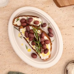 ECOLINE CANA DE AZUCAR: BANDEJA OVAL 26X19Xh2cm. (50uds) Ref.PLPABI000010