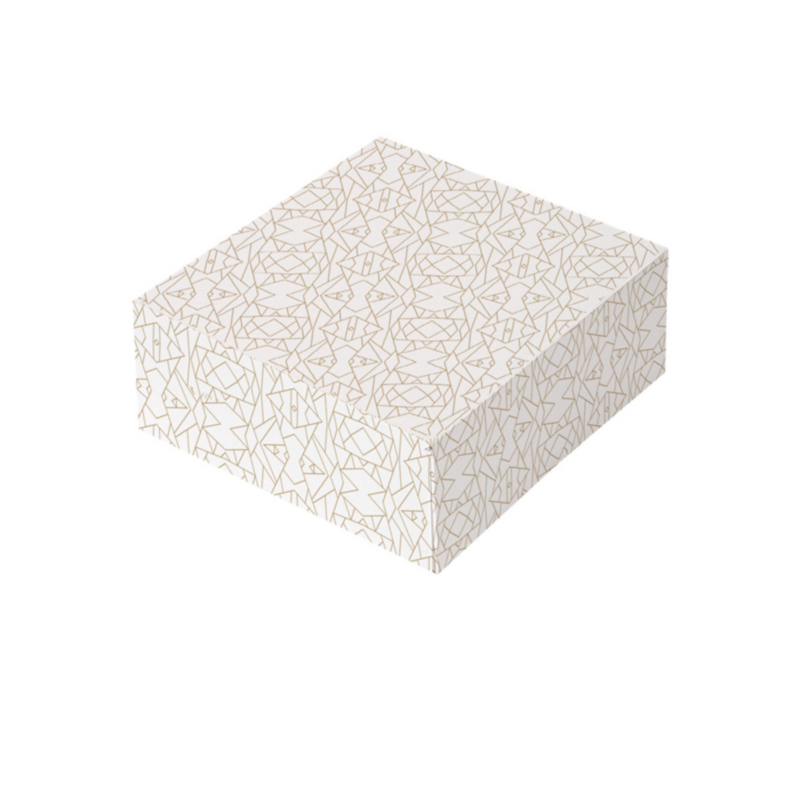 CAJAS PASTELERIA SIN VENTANA `THEPACK` DECO BLANCO DORADO 50Uds. - 4 Medidas disponibles.