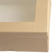 CAJAS PASTELERIA CON VENTANA `THEPACK` - NATURAL KRAFT - 50Uds. - 5 Medidas disponibles.