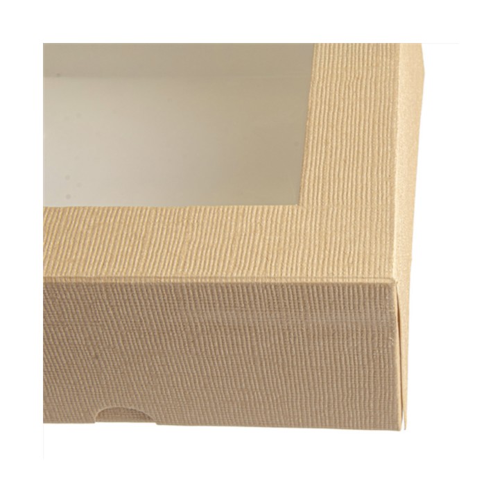 CAJAS PASTELERIA CON VENTANA `THEPACK` - NATURAL KRAFT - 50Uds. - 5 Medidas disponibles.