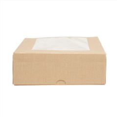 CAJAS PASTELERIA CON VENTANA `THEPACK` - NATURAL KRAFT - 50Uds. - 5 Medidas disponibles.