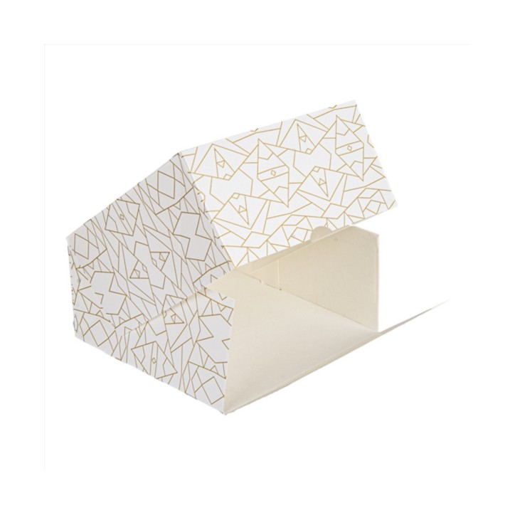 CAJAS PASTELERIA CON VENTANA `THEPACK` DECO BLANCO DORADO 50Uds. - 5 Medidas disponibles.