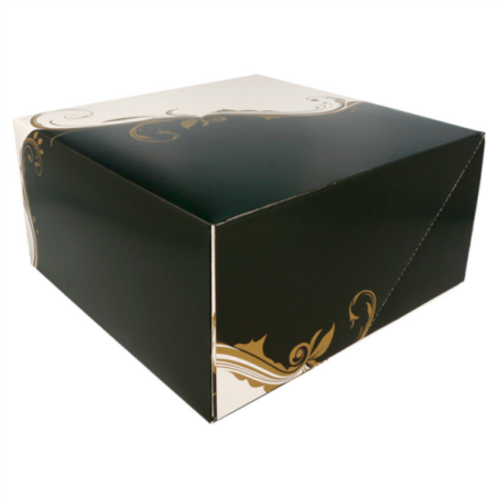 CAJAS PASTELERIA SIN VENTANA `THEPACK` DECORADO CLASSIC NEGRO - BLANCO 50Uds. - 4 Medidas disponibles.