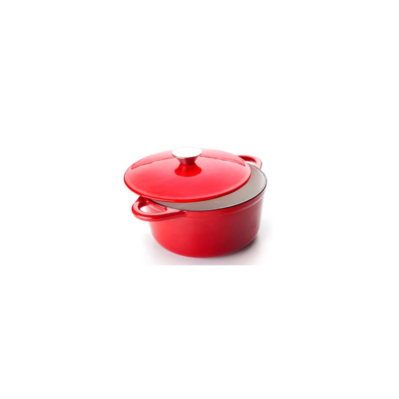 COCOTTE HIERRO FUNDIDO REDONDA ROJA Ø24Xh11 5cm. Ref.725924R