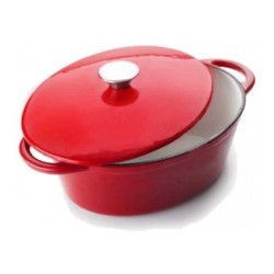 COCOTTE HIERRO FUNDIDO OVAL ROJA Ø27X21Xh10cm. Ref.726027R