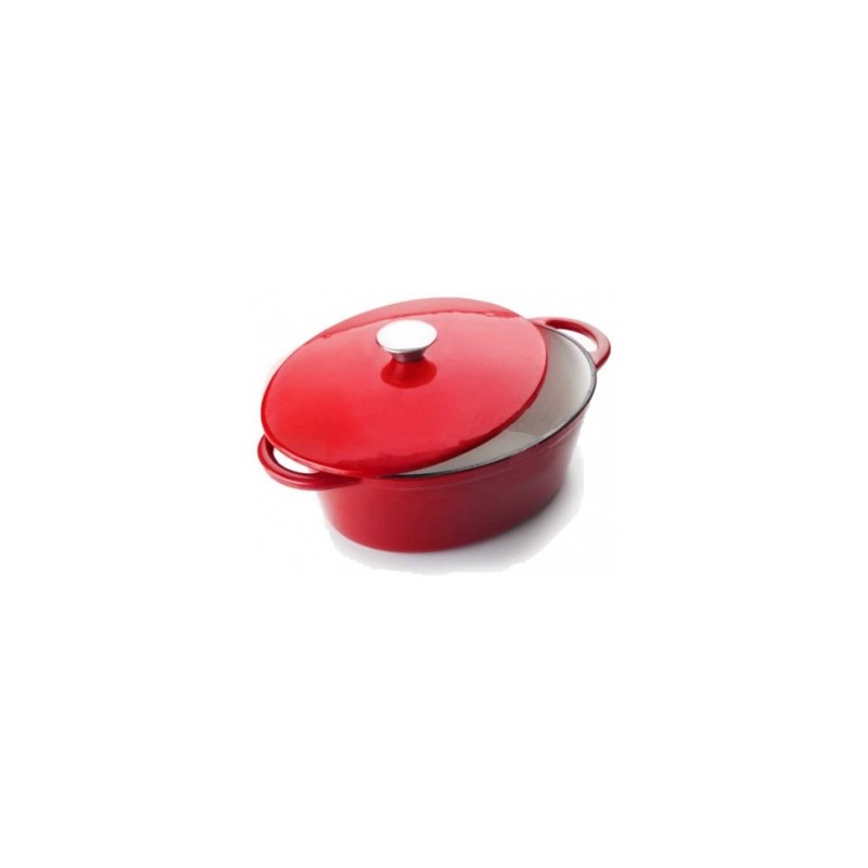 COCOTTE HIERRO FUNDIDO OVAL ROJA Ø27X21Xh10cm. Ref.726027R