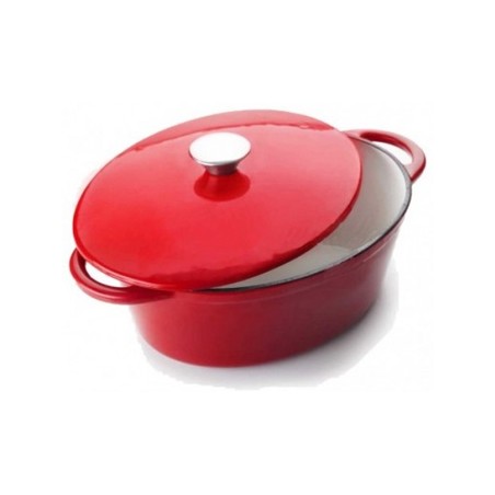 COCOTTE HIERRO FUNDIDO OVAL ROJA Ø27X21Xh10cm. Ref.726027R