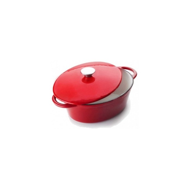 COCOTTE HIERRO FUNDIDO OVAL ROJA Ø27X21Xh10cm. Ref.726027R