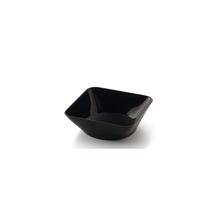 VAJILLA CATERING: WAVE - CUENCO PREMIUM - NEGRO - 107X107XH35mm. - REUTILIZABLE -(20uni.) Ref.41765