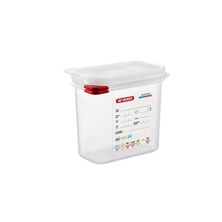 ARAVEN: HERMETICO GN 1/9 176x108xh150mm. (1 5Ltrs.) Ref.3022