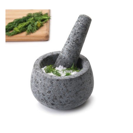 MORTERO: DE GRANITO CON MANO Ø12Xh8cm. Ref.60517