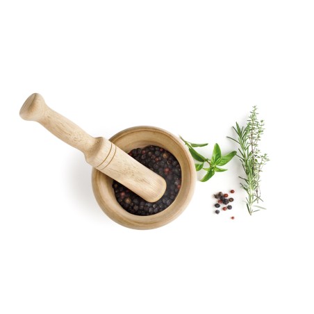 MORTERO: MADERA DE MELIA 100% NATURAL Ø12 5cm. Ref.752055