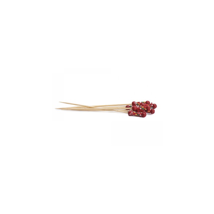 MORUNOS BETIK: BROCHETAS PICK COCTEL ROJA 12cm. (200uni.) Ref.1010129