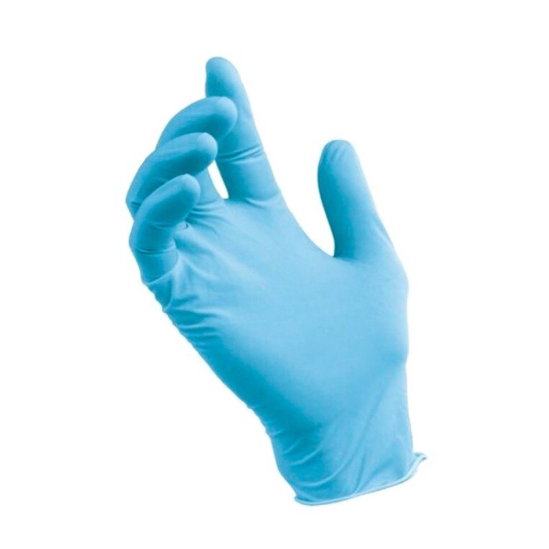 GUANTES LIMPIEZA NITRILO SIN POLVO - 100uds. - CALIDAD ECO - Color AZUL - 4 Tallas disponibles