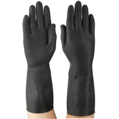 GUANTES LIMPIEZA FLOCADO EXTRA REFORZADO - Color Negro - Talla M