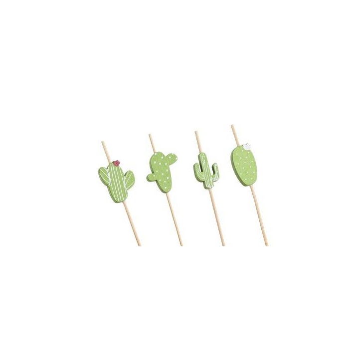 MORUNOS: BROCHETA PICK BAMBU CACTUS 12cm. (100Uds.) Ref.S2003