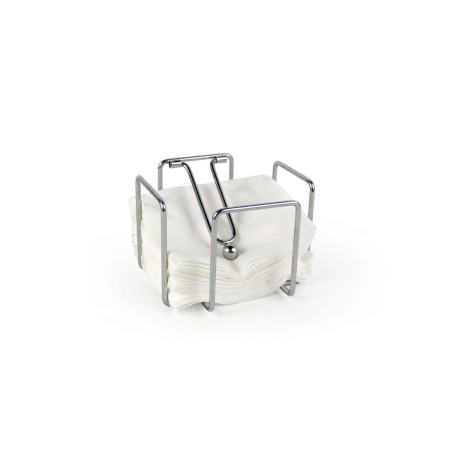 SERVILLETERO COCTEL: ACERO INOX - 12X12Xh10cm. - ANTIVIENTO - Ref.BY01011078023