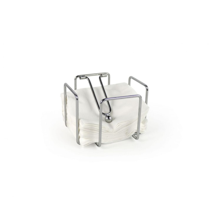 SERVILLETERO COCTEL: ACERO INOX - 12X12Xh10cm. - ANTIVIENTO - Ref.BY01011078023