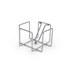 SERVILLETERO COCTEL: ACERO INOX - 12X12Xh10cm. - ANTIVIENTO - Ref.BY01011078023