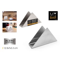 SERVILLETERO COCTEL: ACERO INOX - 12 5Xh7cm. - DISENO TRIANGULAR - Ref.BY01011078413