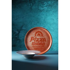 PLATO PIZZA - VINTAGE - RED Ø33cm. - Ref.778944