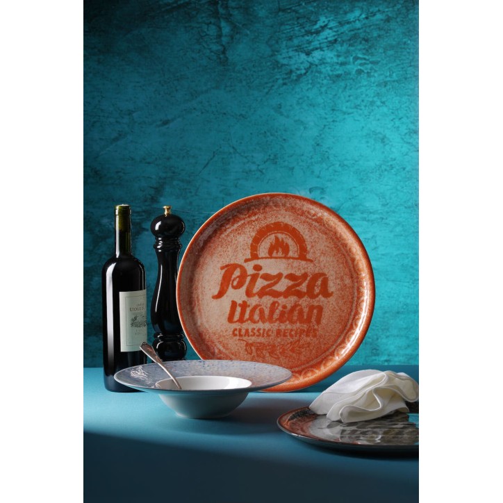 PLATO PIZZA - VINTAGE - RED Ø33cm. - Ref.778944