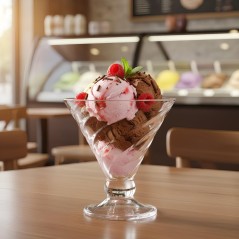 COPA HELADO: UMA COPA FORMA CORNETTO CON RELIEVE 32cl. Ref.5429308