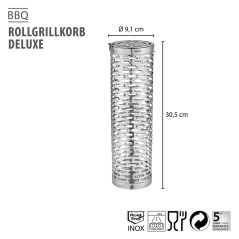 CESTO REDONDO PARA PARRILLA BARBACOA BBQ 30 5Cm. Ref.89586